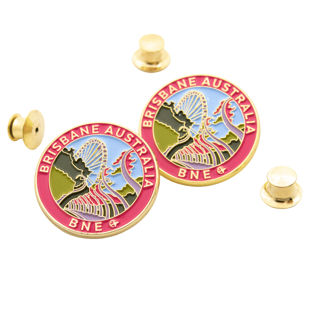 Brisbane Southbank Enamel Pin with premium locking backing