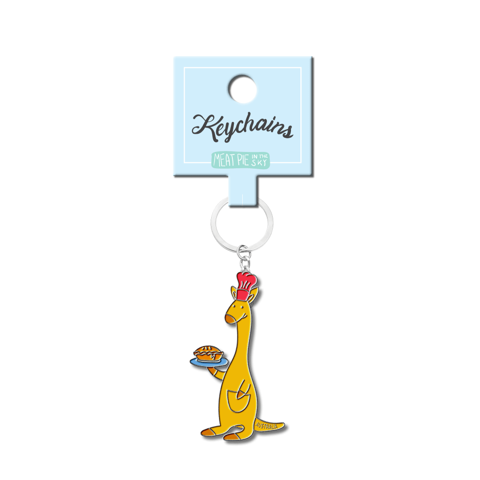 Kangaroo with Meat Pie Keychain - Ozzy Friends
