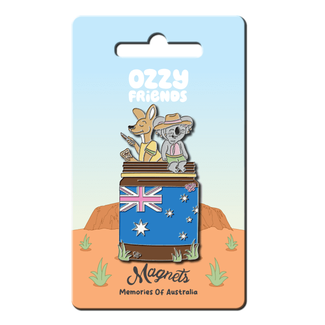 Ozzy Friends AUS Koala Roo Vegemite Enamel Magnet