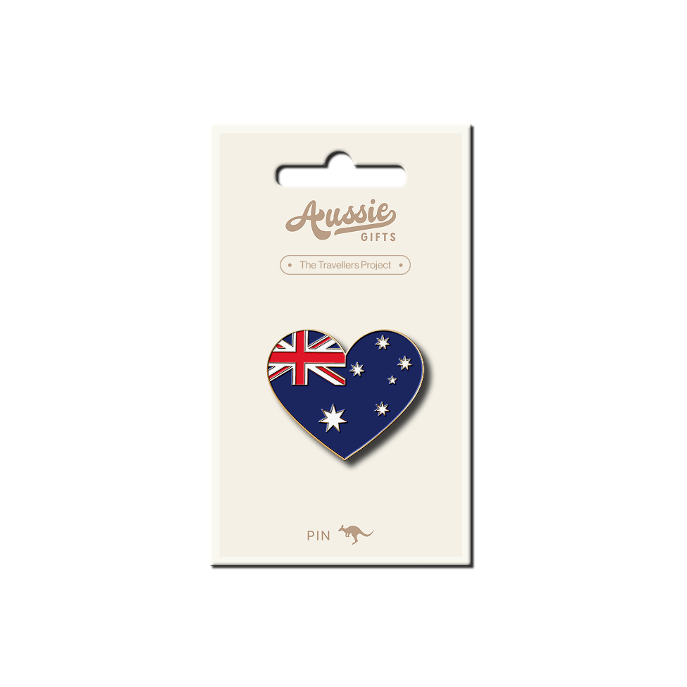 AG AUS Flag Heart Enml Pin Magnet