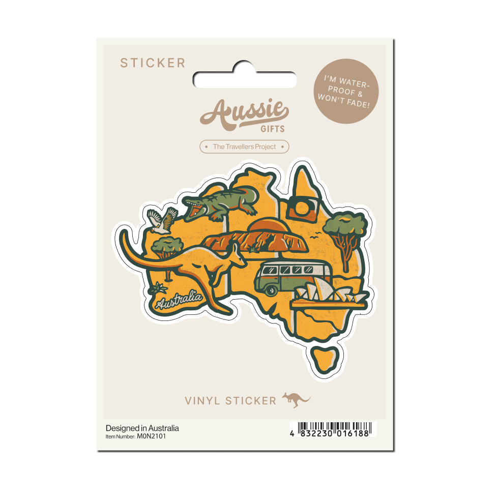 AG AUS Map with icons Sticker