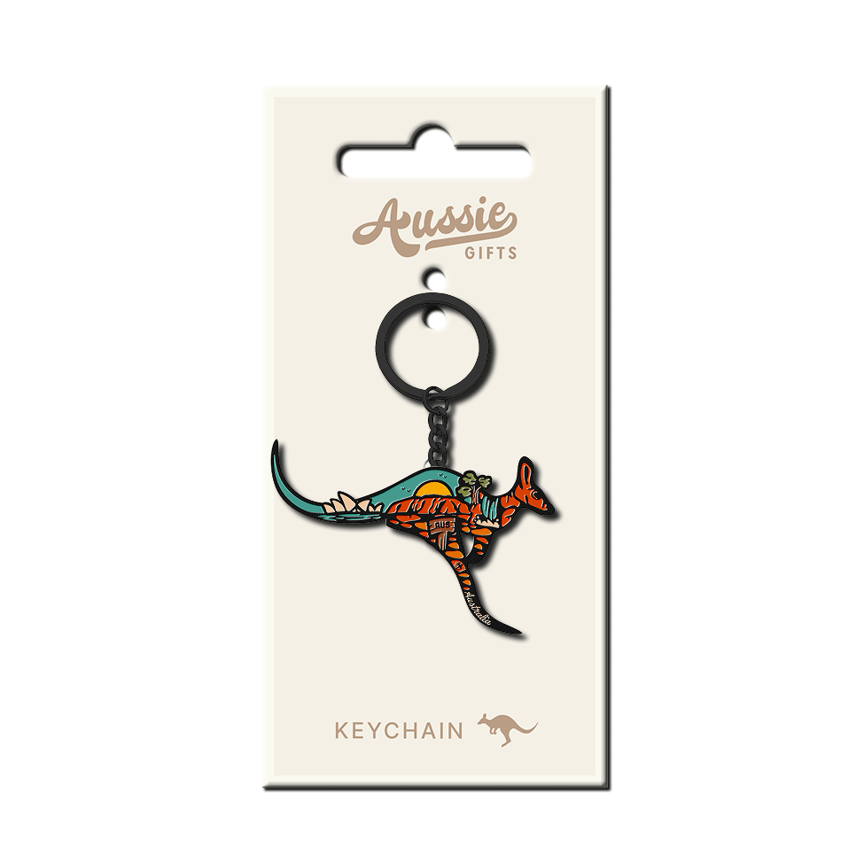 AG AUS Kangaroo Sunset Keychain