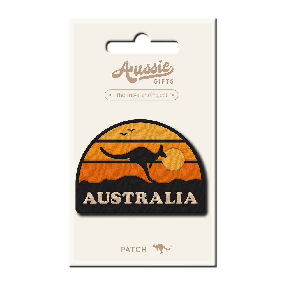 Australia Kangaroo Jumping Sunset Embroidered Patch