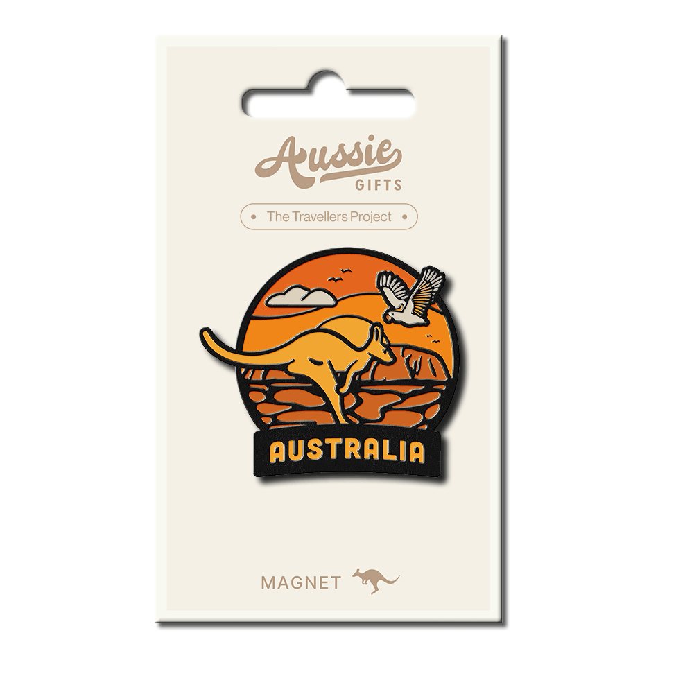 AG AUS Sunset Kangaroo Enml Magnet