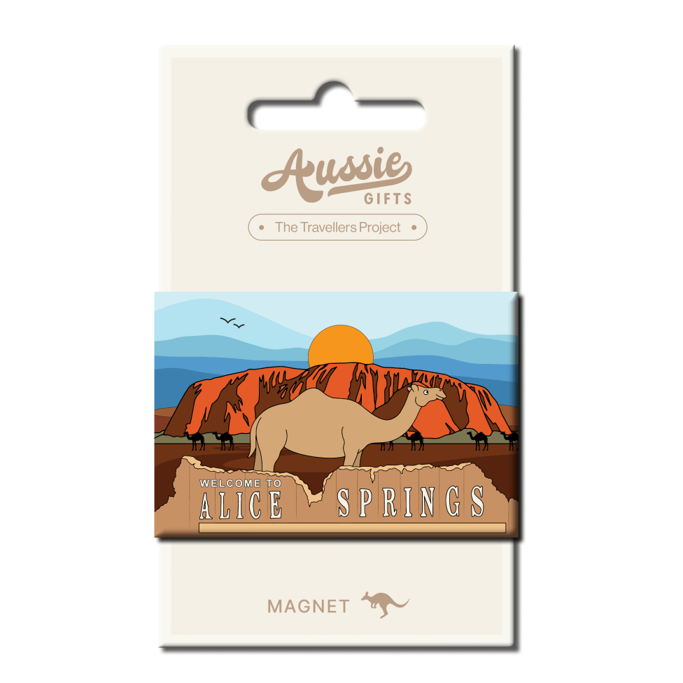 Alice Springs Sign Camel Tin Fridge Magnet