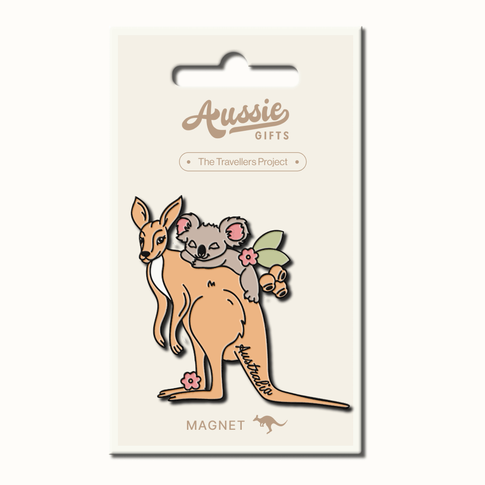 Australia Koala Sleeping on Kangaroo Fridge Magnet
