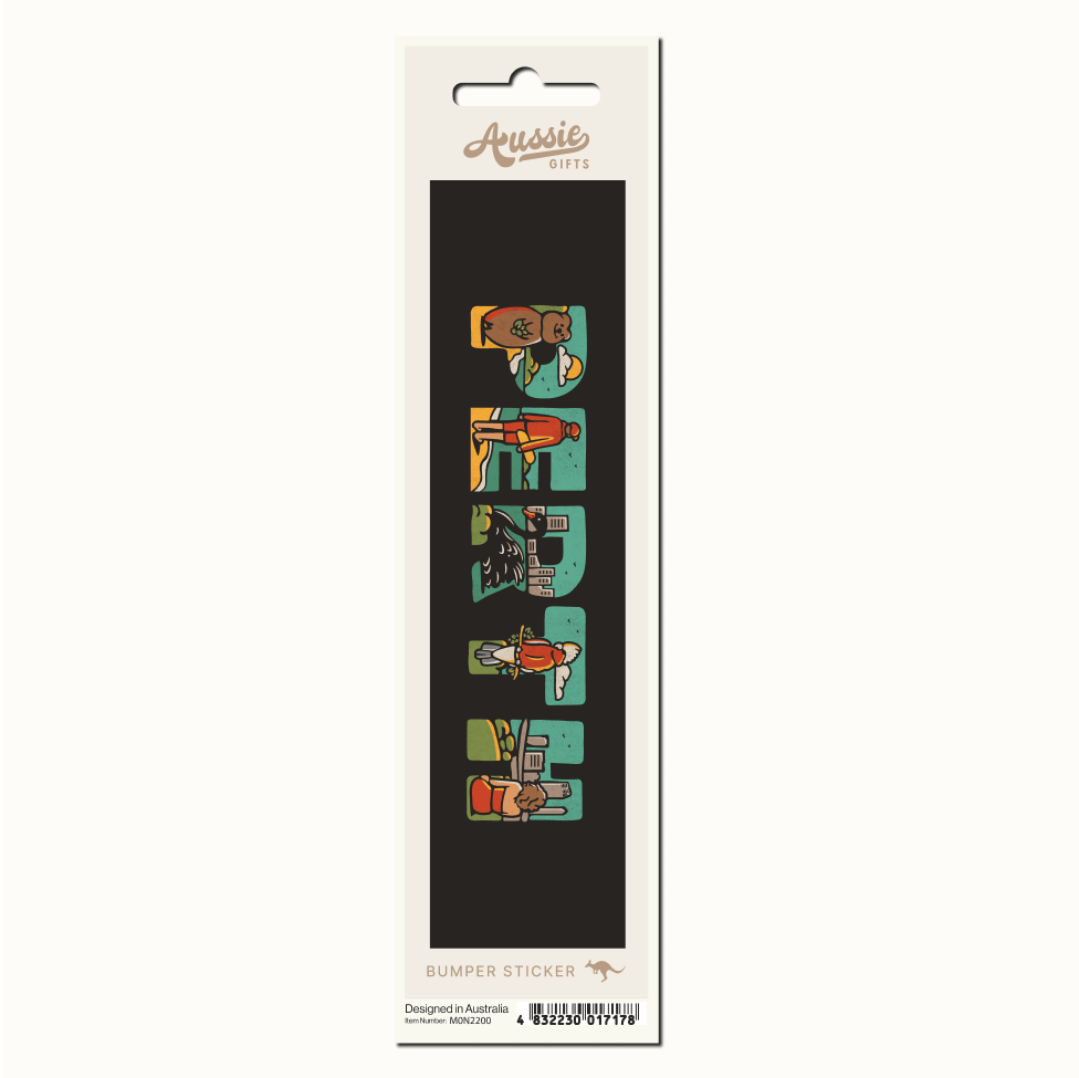 Perth Letters with Icons Bumper Sticker