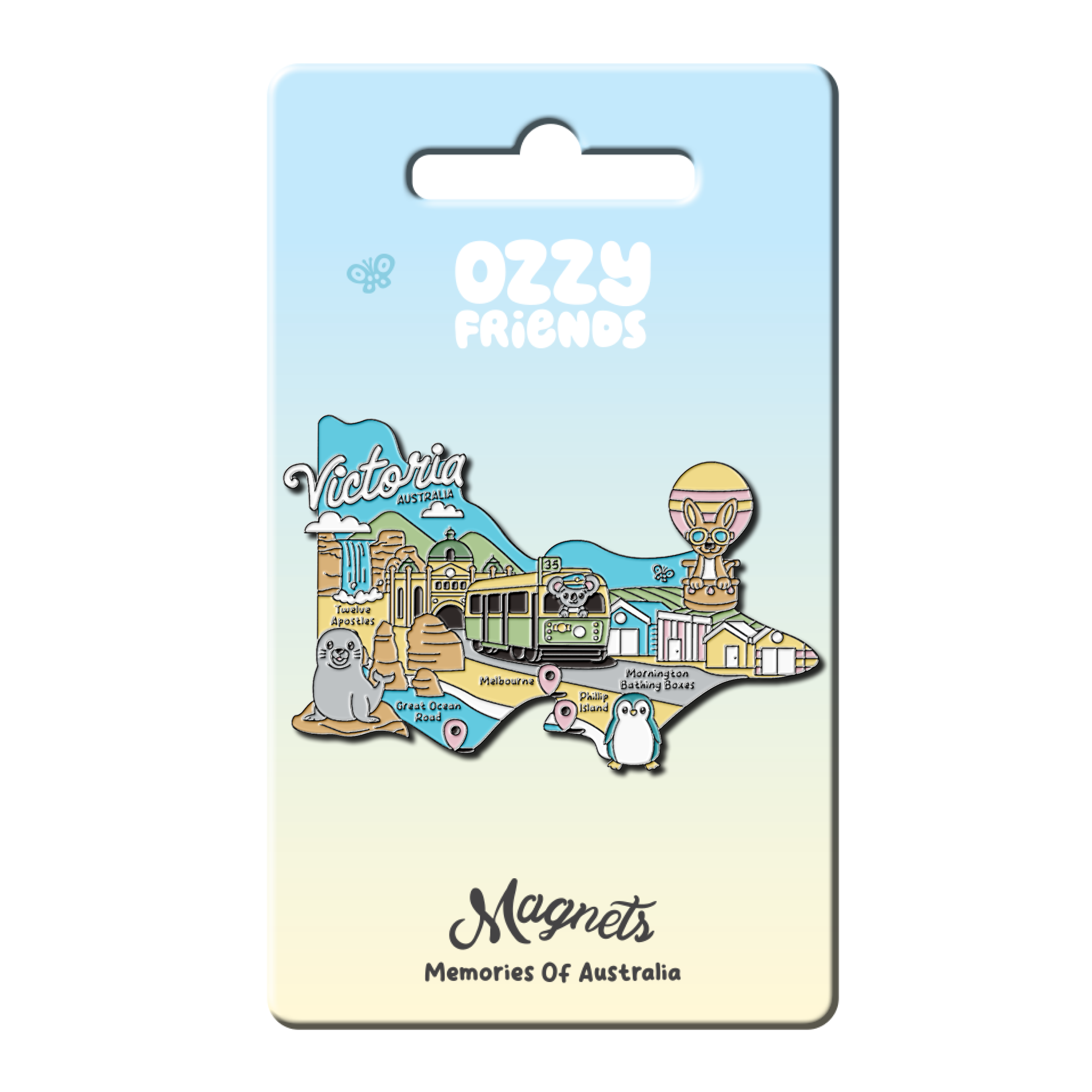 Victoria Map Series Fridge Magnet - Ozzy Friends