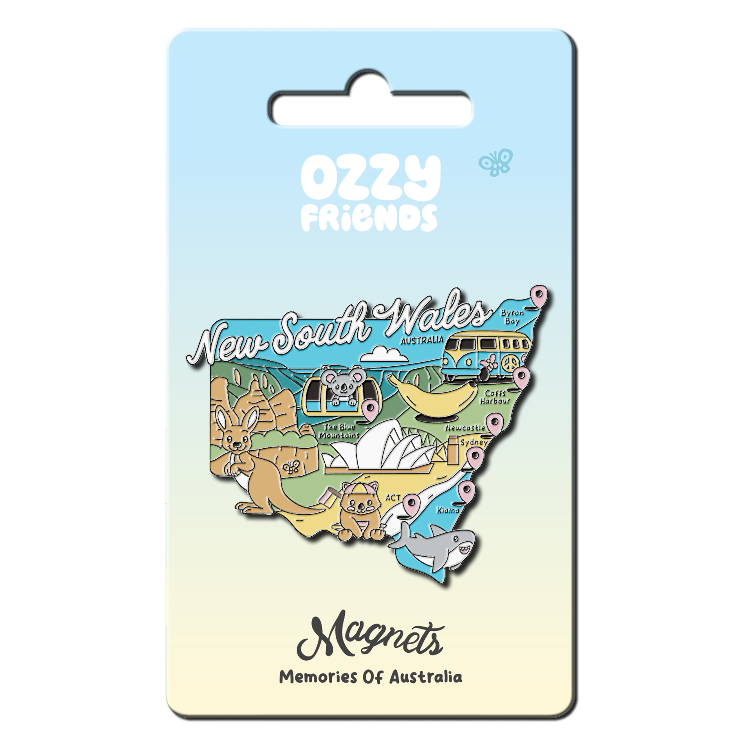 New South Wales Map Series Fridge Magnet - Ozzy Friends