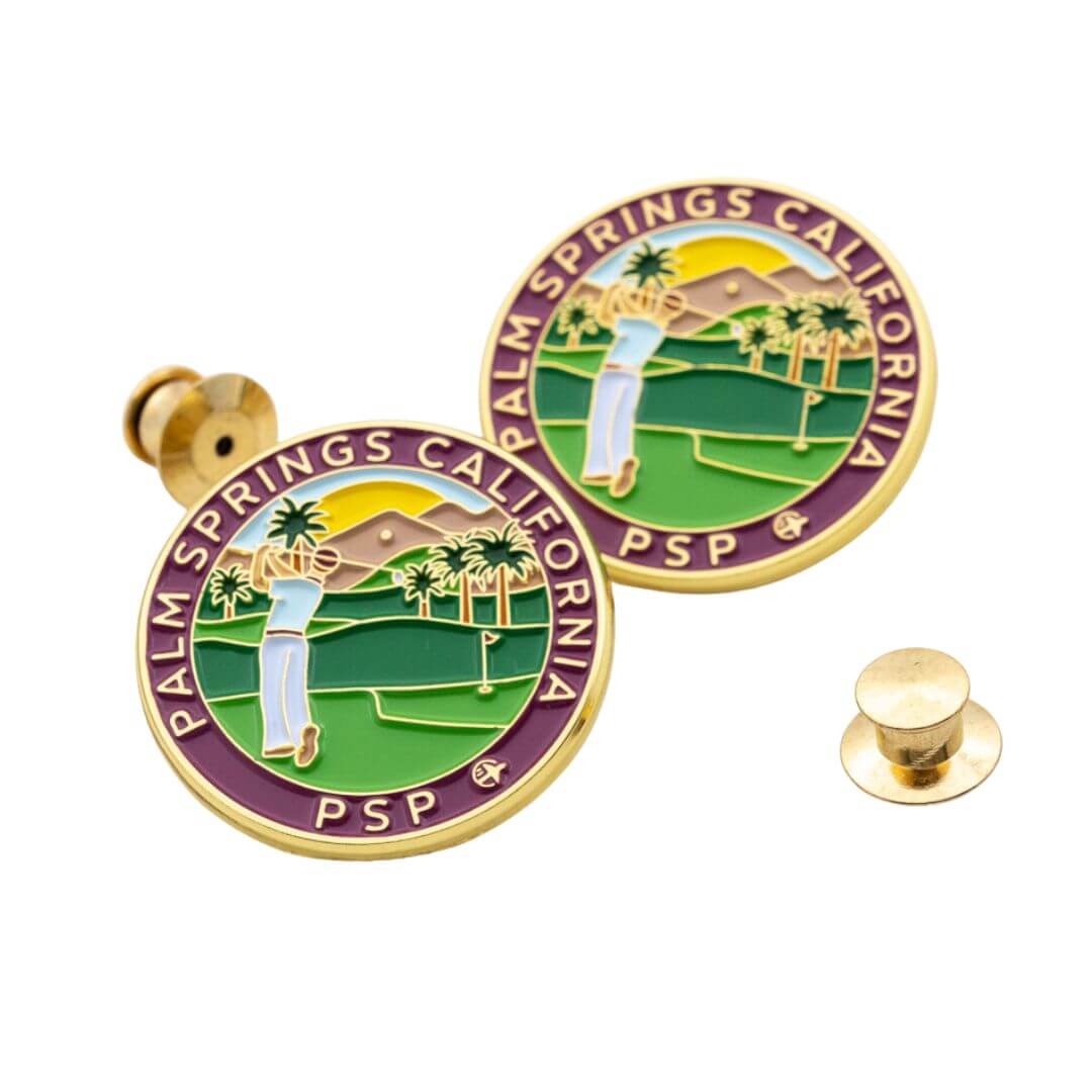 Palm Springs Golf Pin USA California Pin Collection for Travel Push Pin Maps and Travel Backpacks