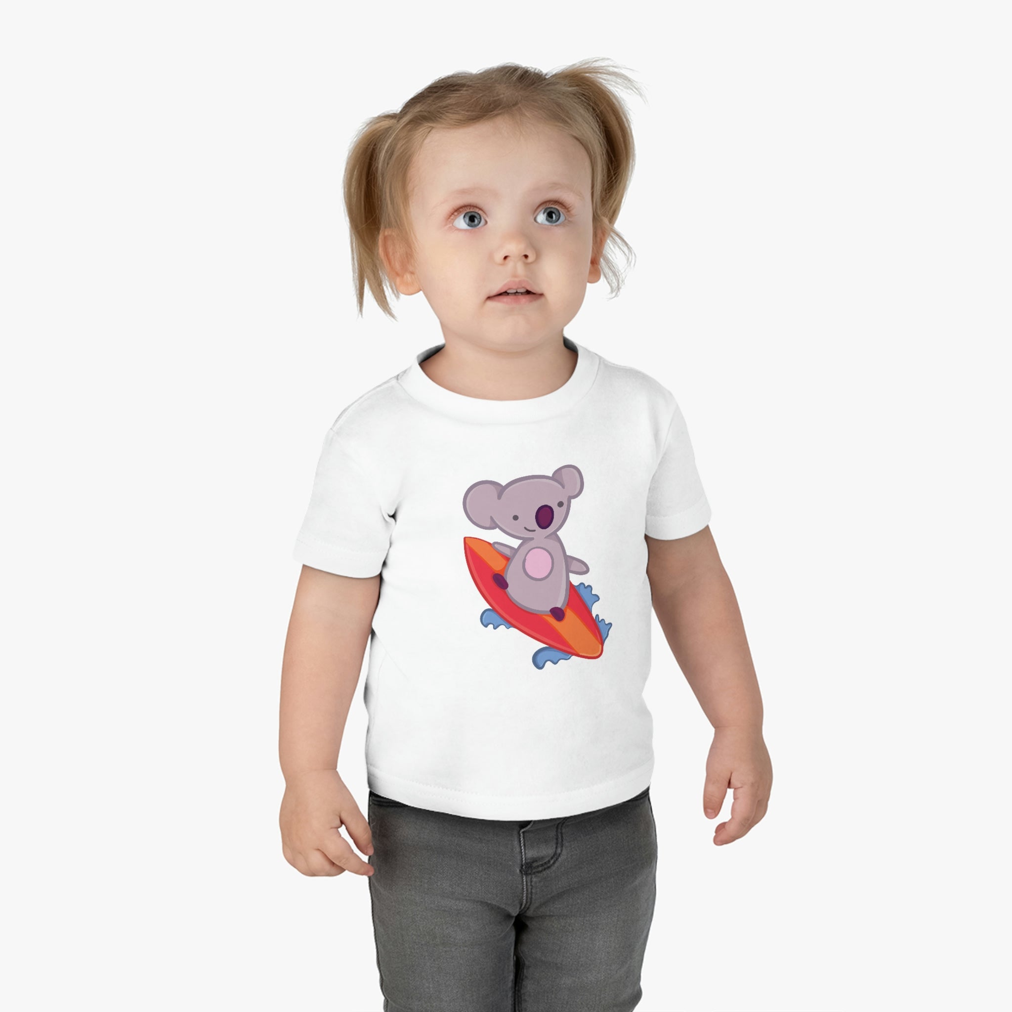 Kids Cotton Jersey Tee Shirt Surfing Koala T-Shirt