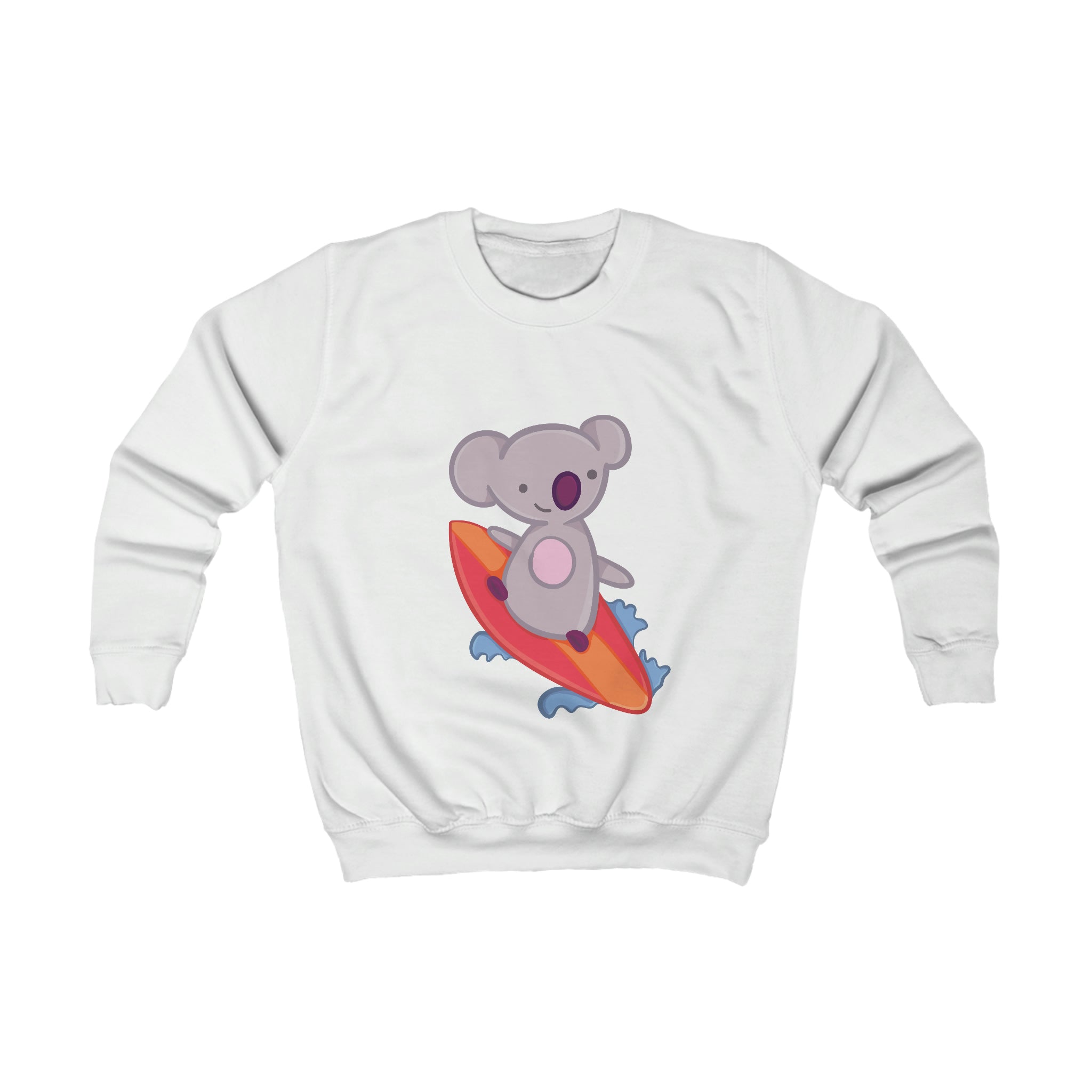 Kids Playful Sufer Koala Graphic Crewneck Sweater