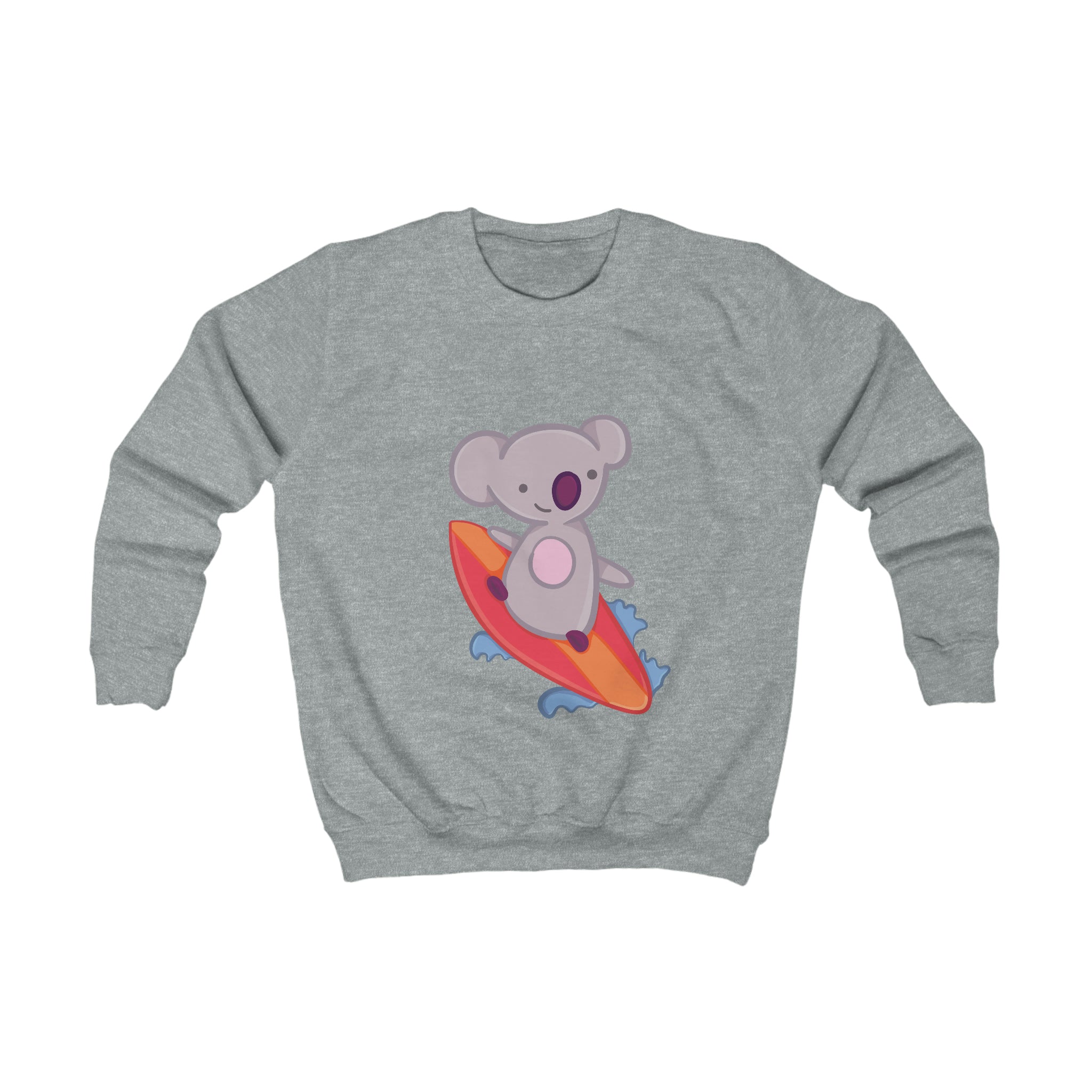 Kids Playful Sufer Koala Graphic Crewneck Sweater