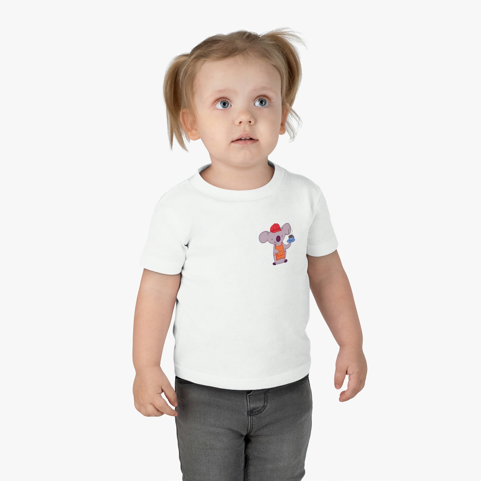 Kids Cotton Jersey Tee Shirt Coffe Barista Koala T-Shirt