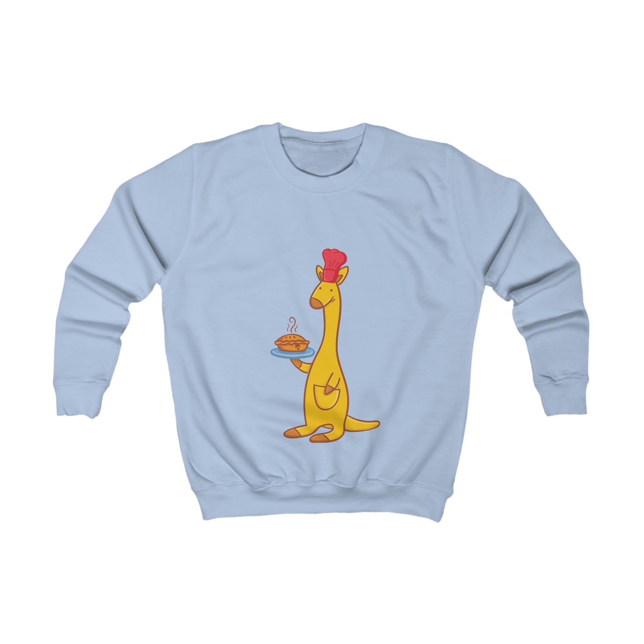Kids Playful Kangaroo Meat Pie Graphic Crewneck Sweater