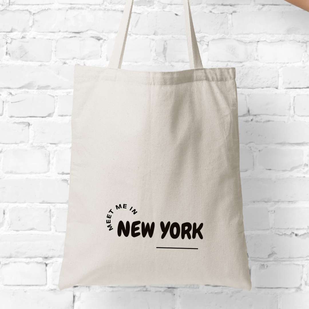 Customizable 'Meet Me In' New York Canvas Tote Bag | Add your custom city