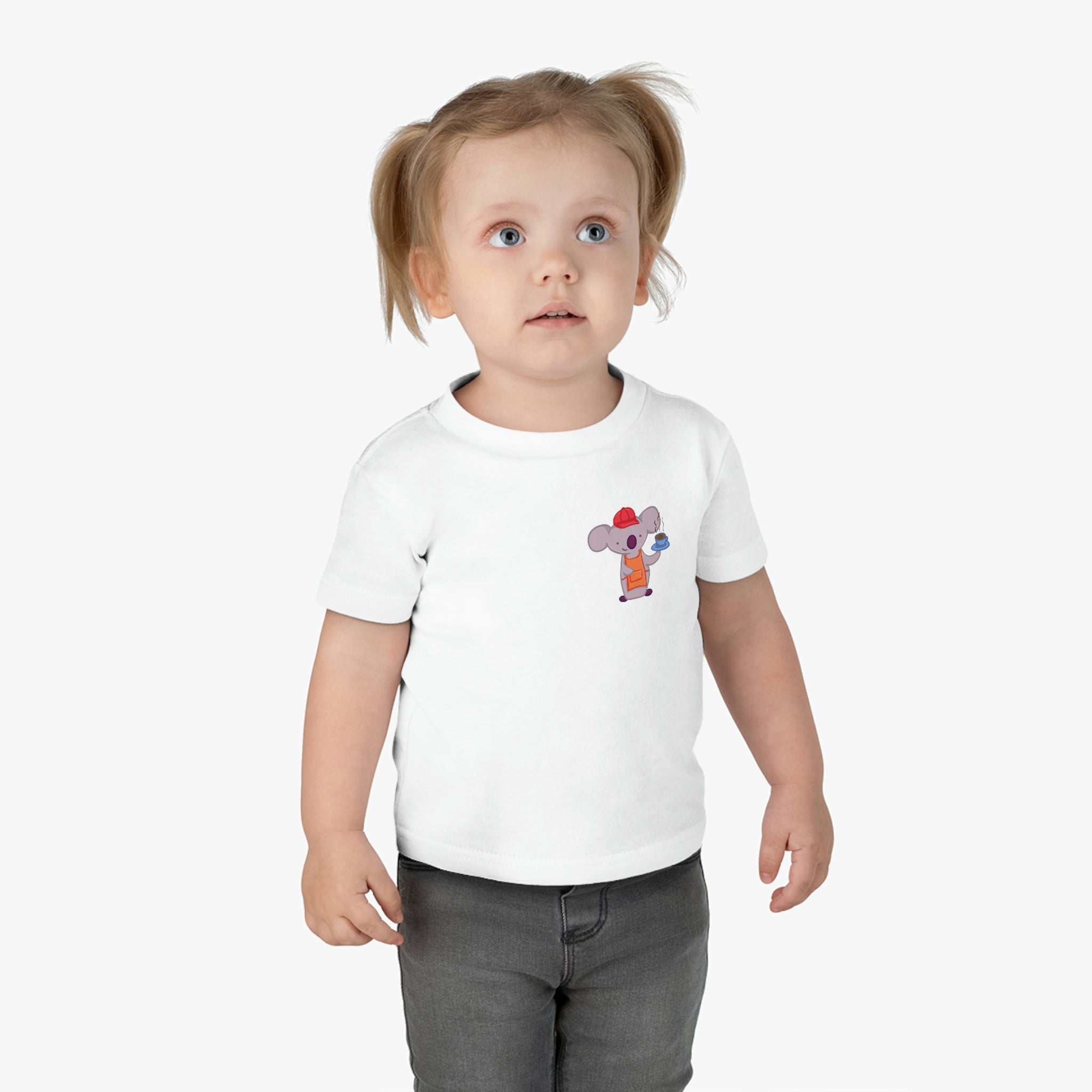 Kids Cotton Jersey Tee Shirt Coffe Barista Koala T-Shirt