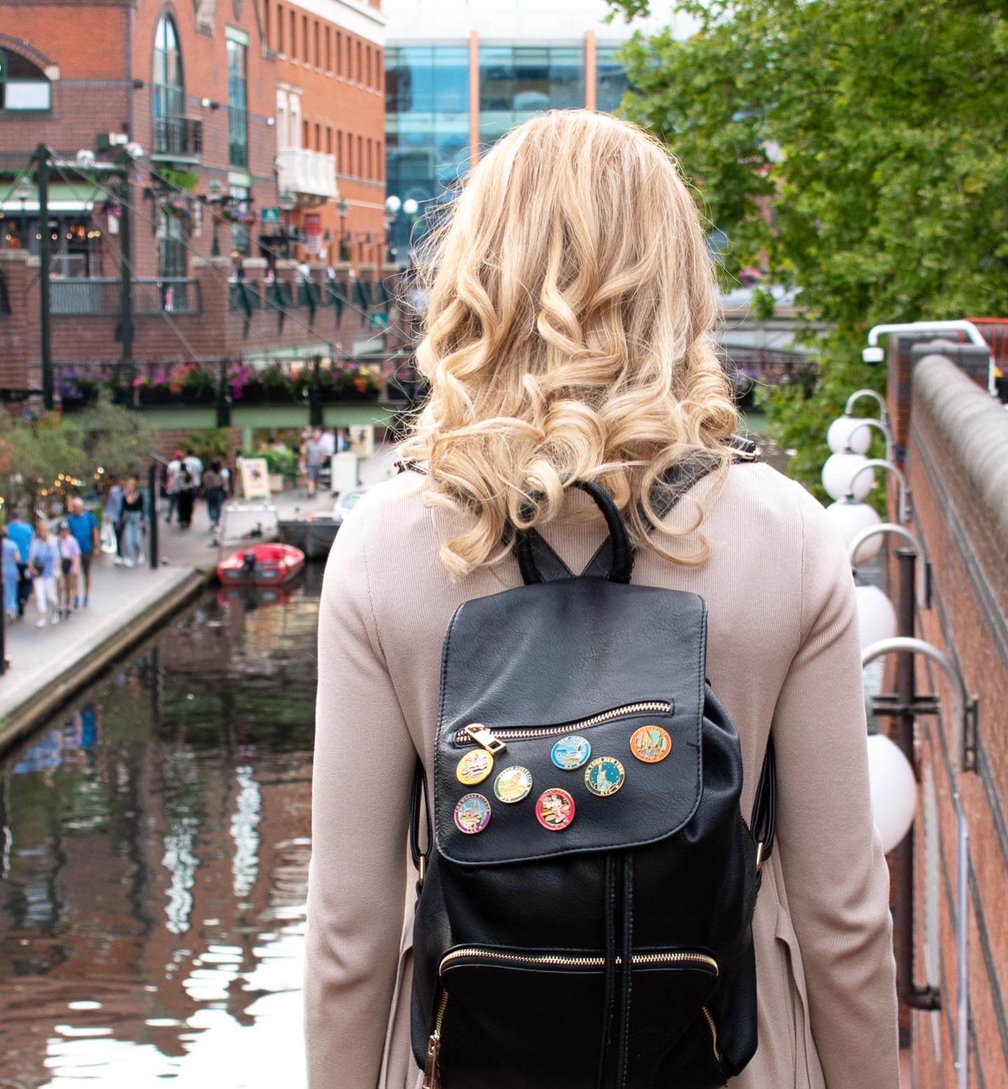Pins on Travel Backpack. How to display your pin collection