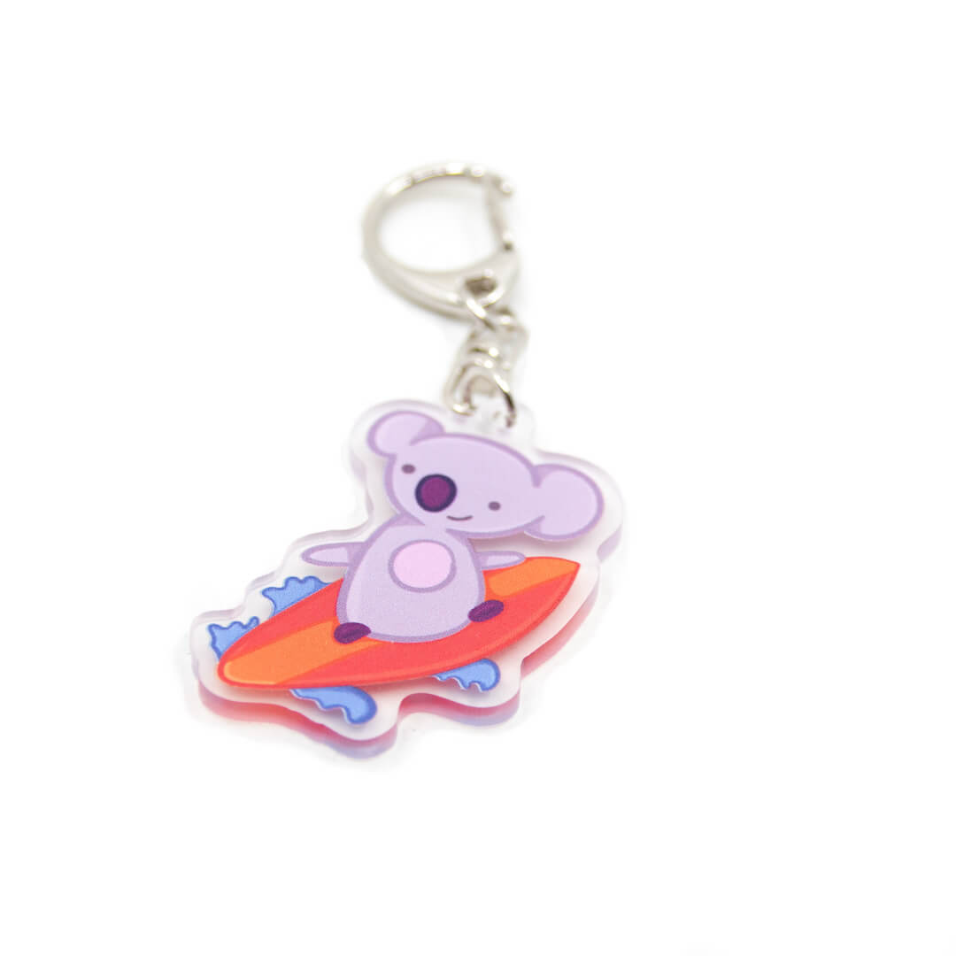 Koala Surfer Keychain