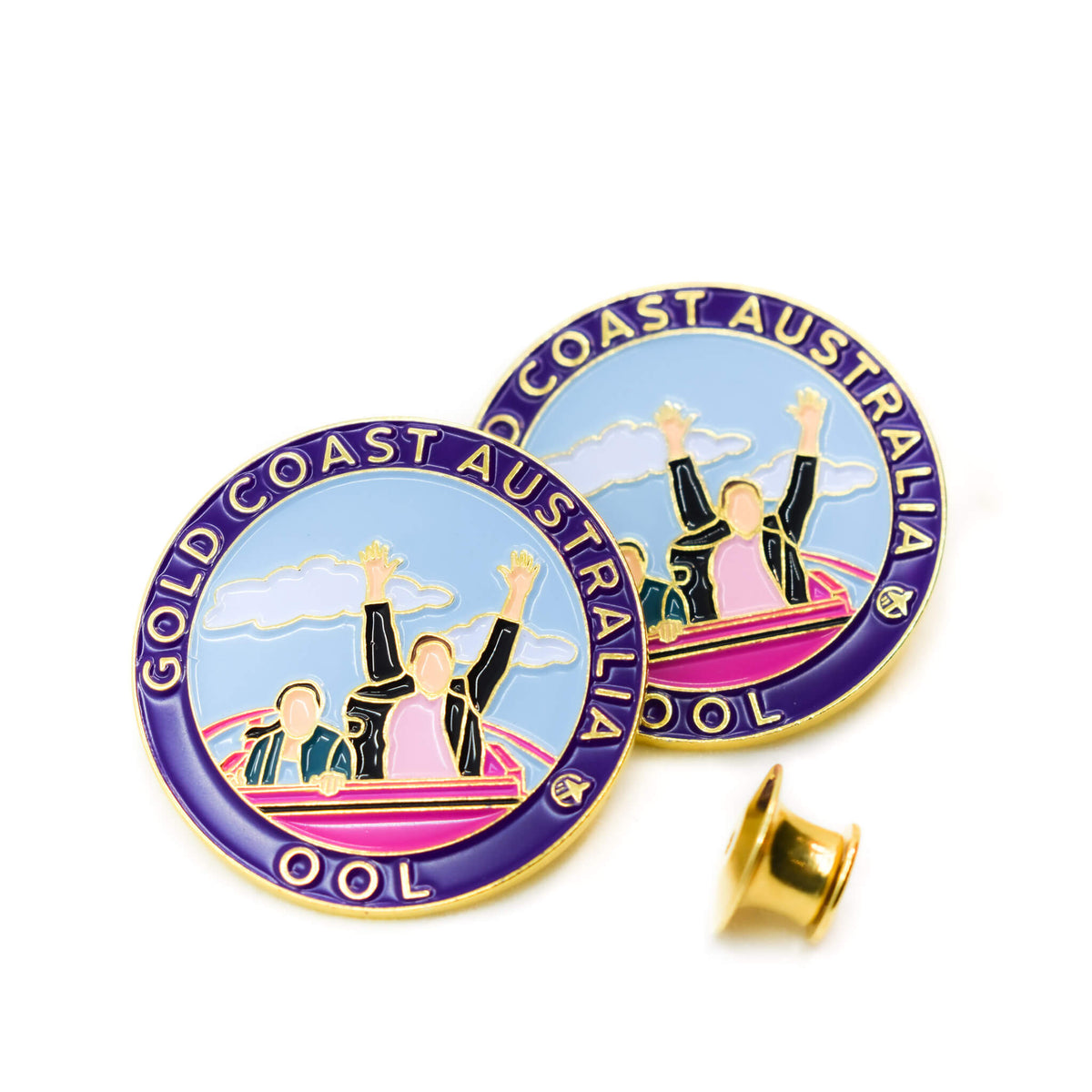 Australia Enamel Pins! Amusement Parks Gold Coast Collectable Travel