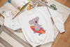 Kids Playful Sufer Koala Graphic Crewneck Sweater