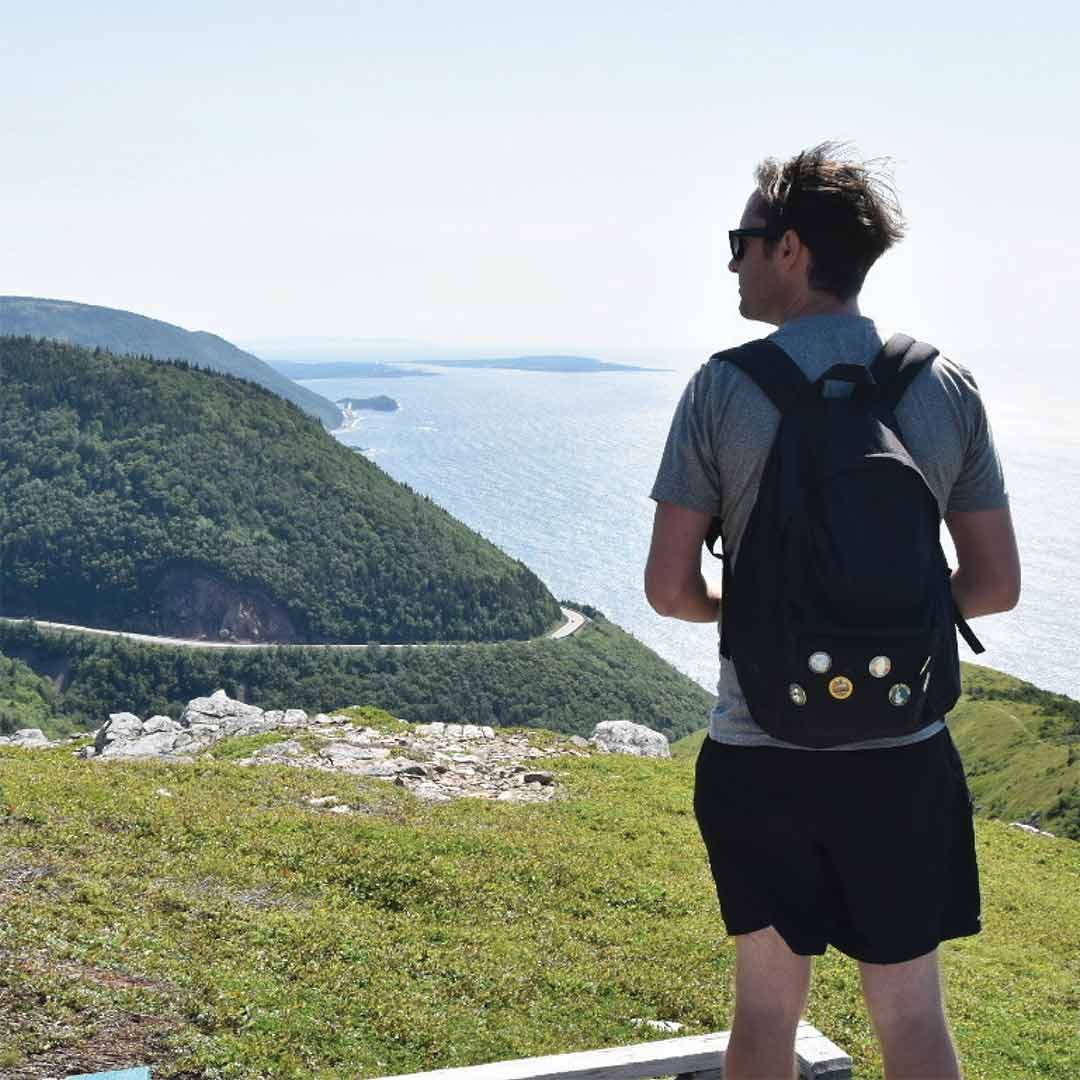 Pins on Travel Backpack. How to display your pin collection