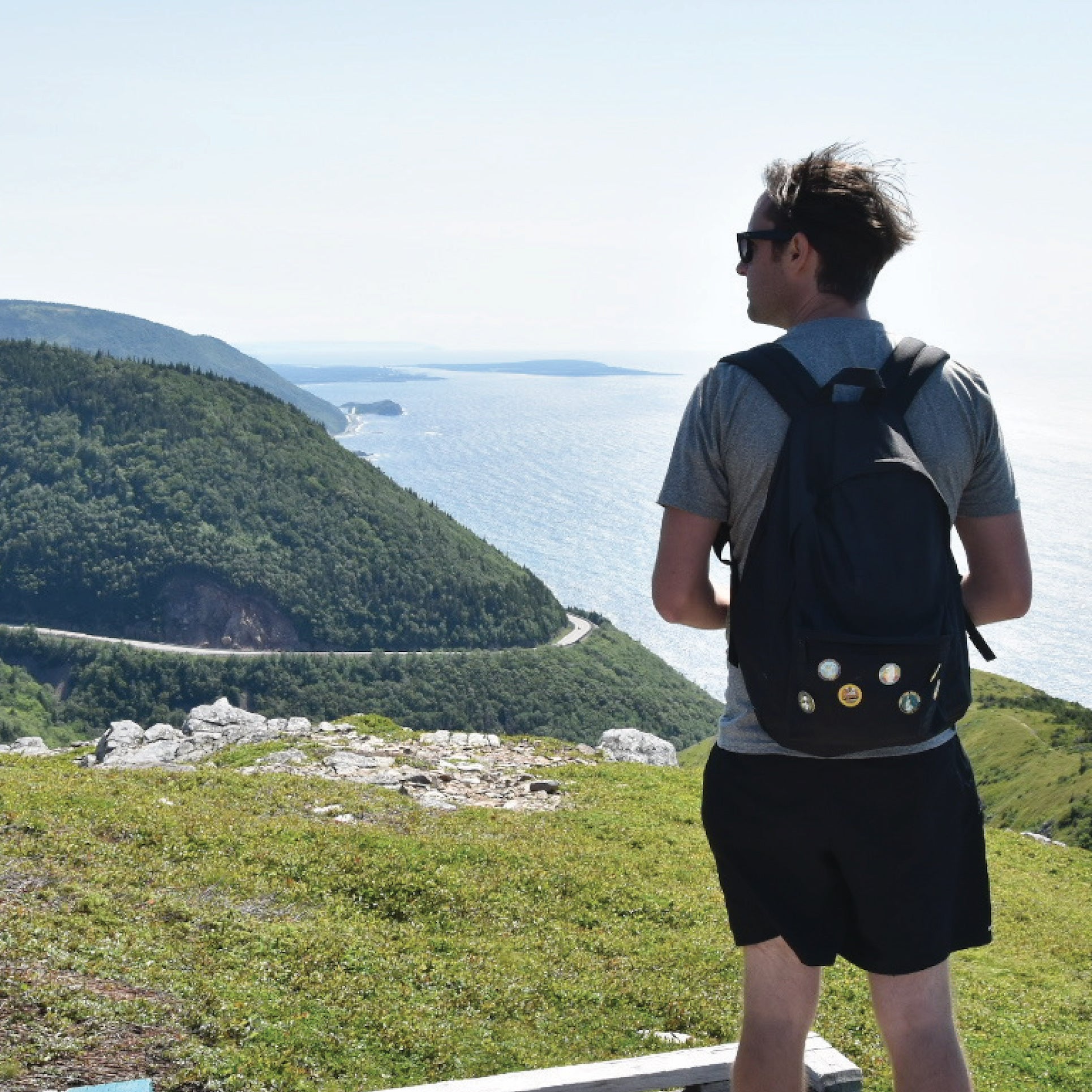 Travel Pin Collection on Travel backpack