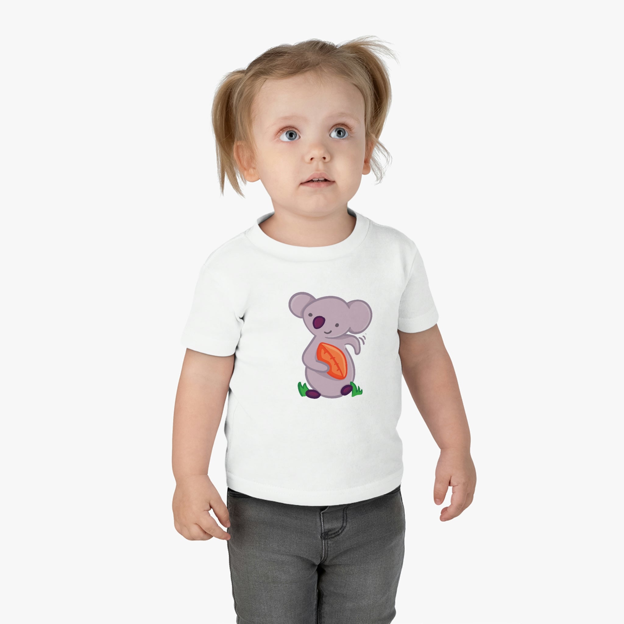 Kids Cotton Jersey Tee Shirt Koala playing Rugby T-Shirt