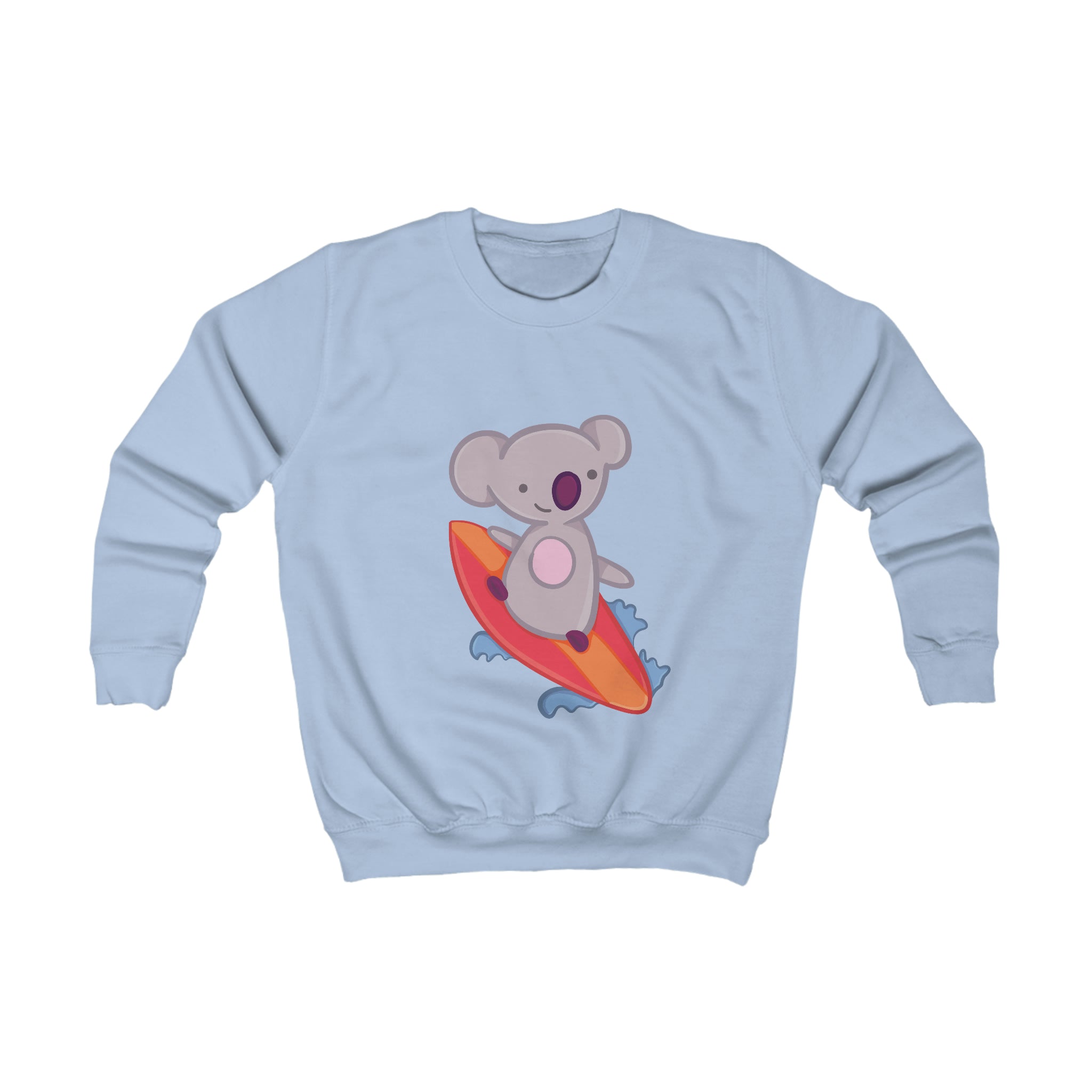 Kids Playful Sufer Koala Graphic Crewneck Sweater
